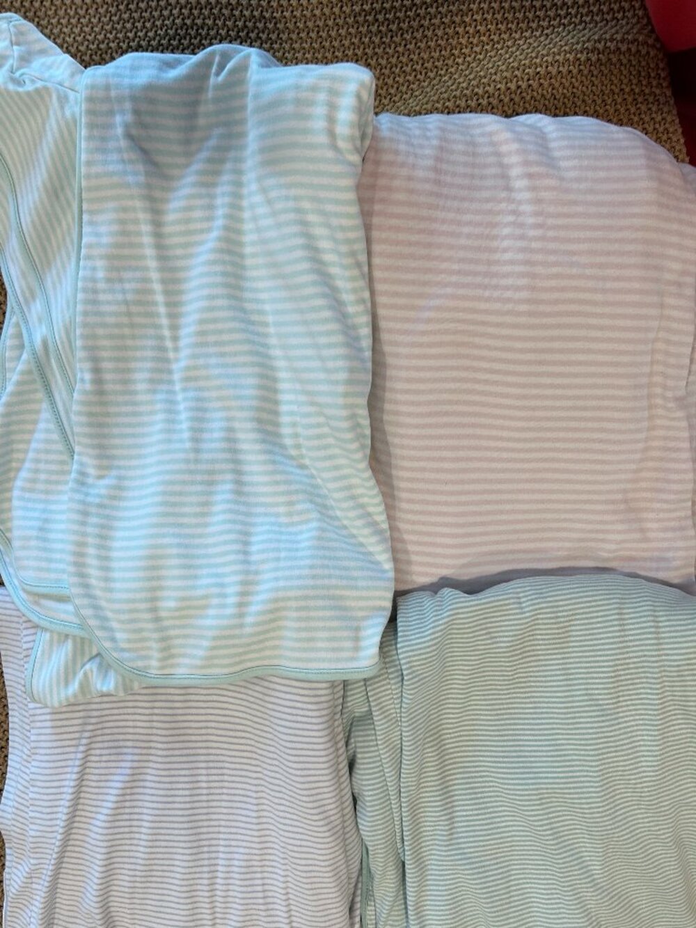 LOT OF 4 LAKE MATERNITY PAJAMAS SIZE M PIMA COTTON STRIPE SETS AS-IS CONDITION